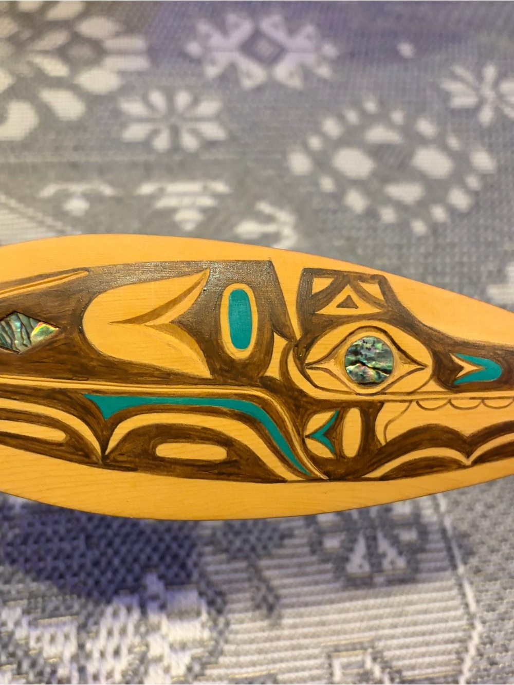 18 inch hand carved Tlingit Alaska native bear paddle